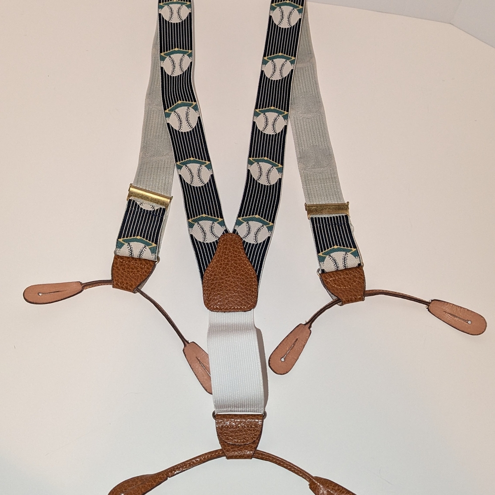 Men's Brown and Black Suspenders